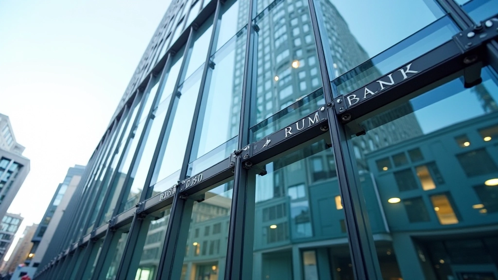 Europäische Zentralbank Gebäude in Frankfurt, modernes Architektur mit Glasfassade und EZB-Signage